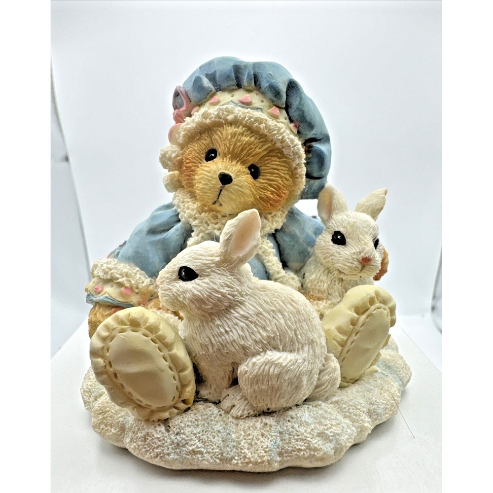Cherished Teddies SONJA 1994 "Holiday Cuddles"‎ 622818 Bear with Bunnies